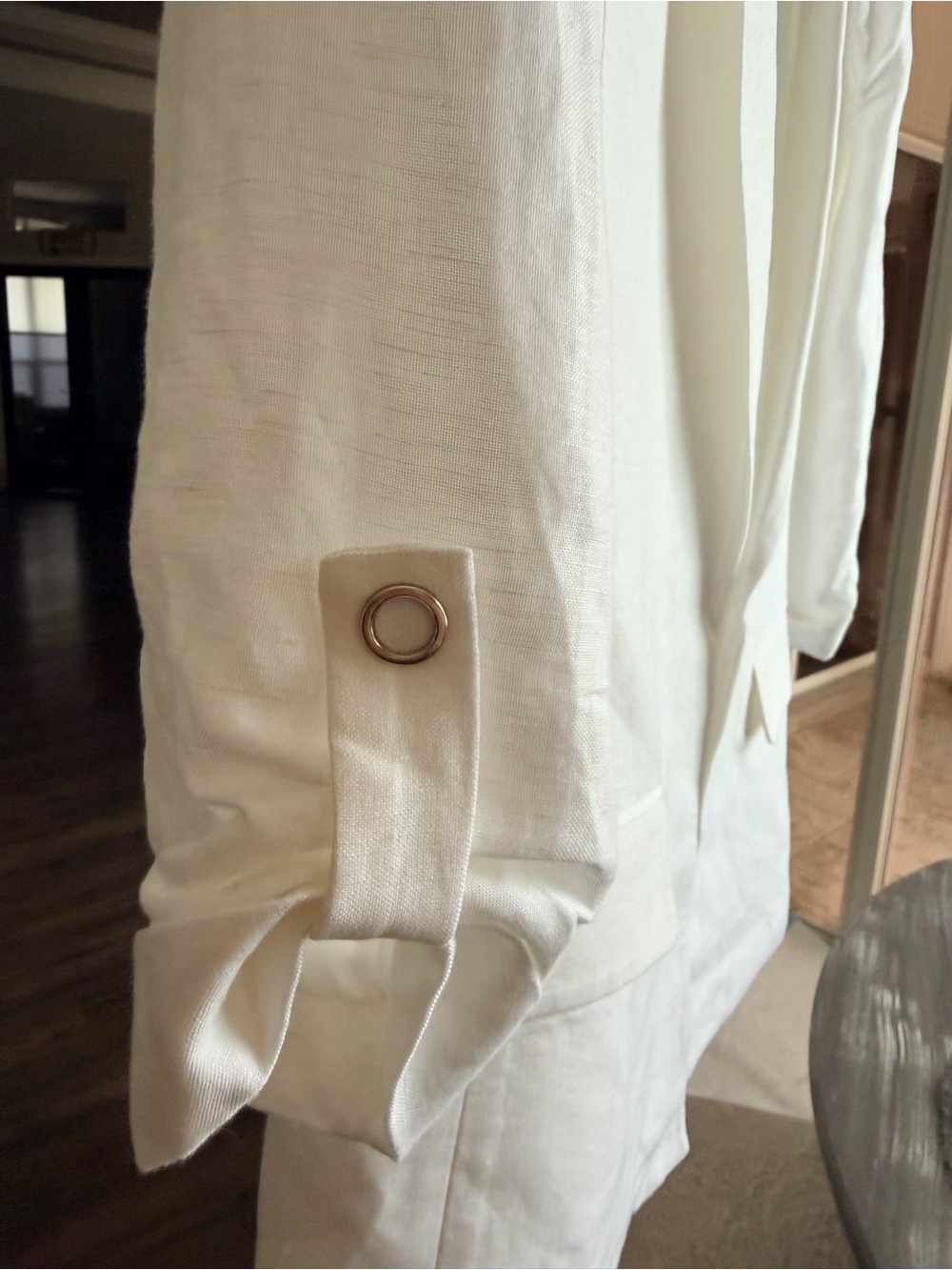 Calvin Klein White Women's Single-Button Blazer - Picture 4 of 8